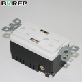 BAS15-2USB Supplier by china extension GFCI usb plug wall socket